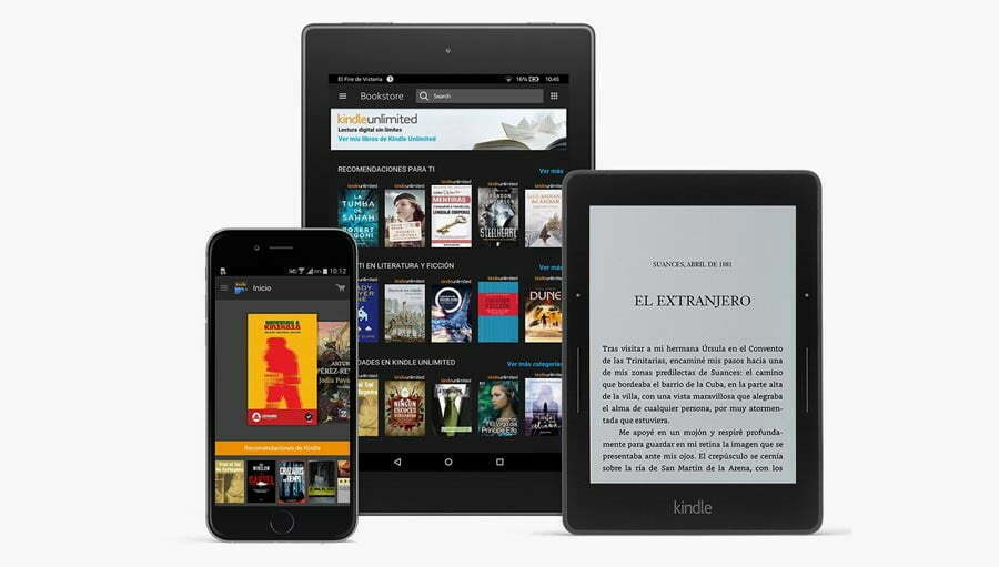 Kindle Unlimited disponible en tablet, móvil y ereader